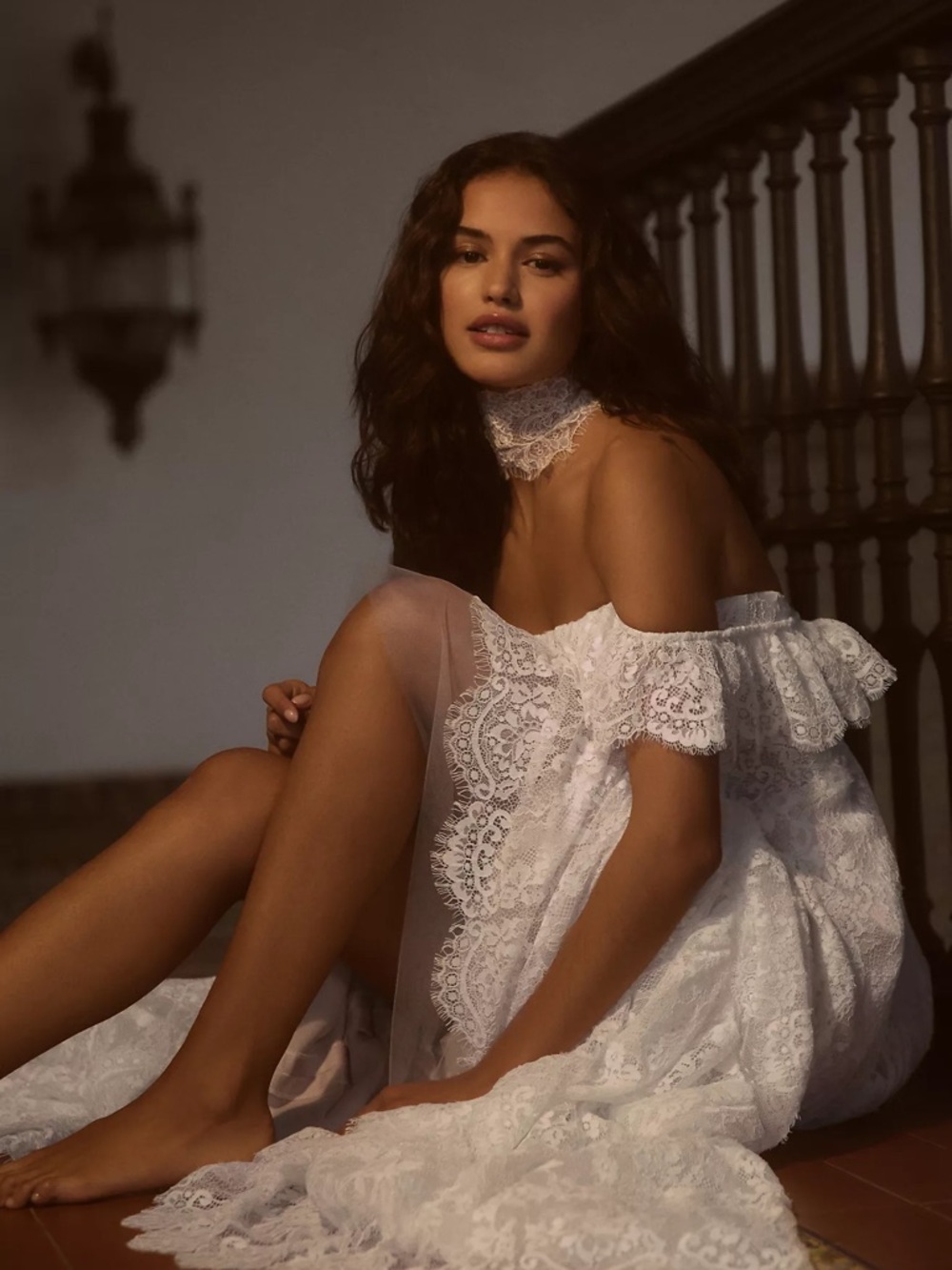 RISH Lauren Square-Neck A-Line Tiered Lace Wedding Gown - Picture 2 of 11